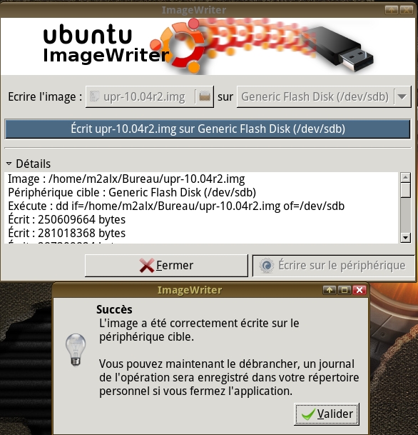 Ubuntu Image Writter et upr sur cle usb.jpg